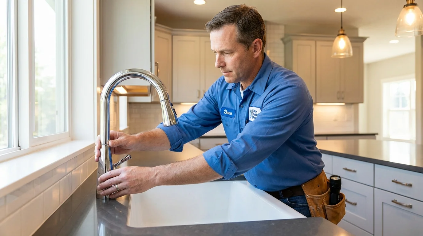 Kitchen faucet installation by Johns Plumbing LLC in Phelan