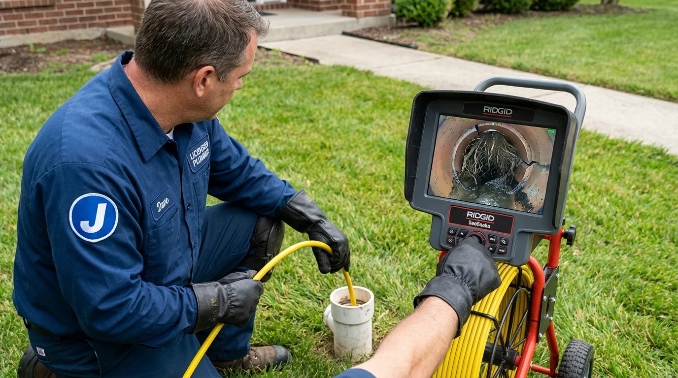 Sewer camera inspection being performed by Johns Plumbing LLC in Phelan
